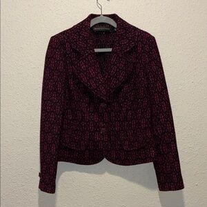 Dana Buchman Black and Purple Patterned Blazer